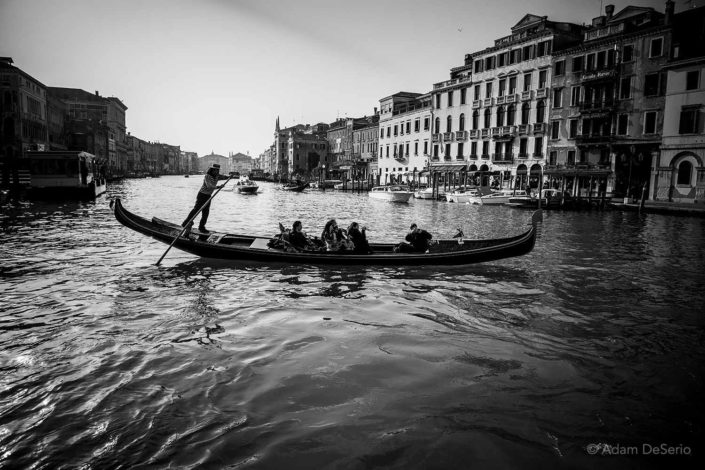 Gondola Grand Canal BW, Venice