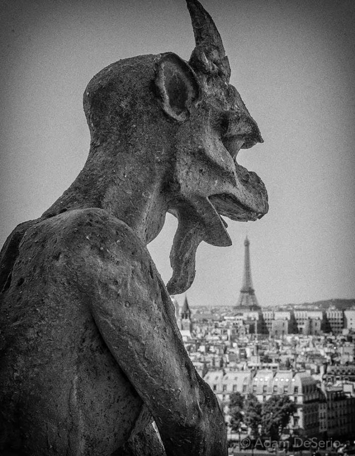 Notre Dame Figure Eating Eiffel, Paris