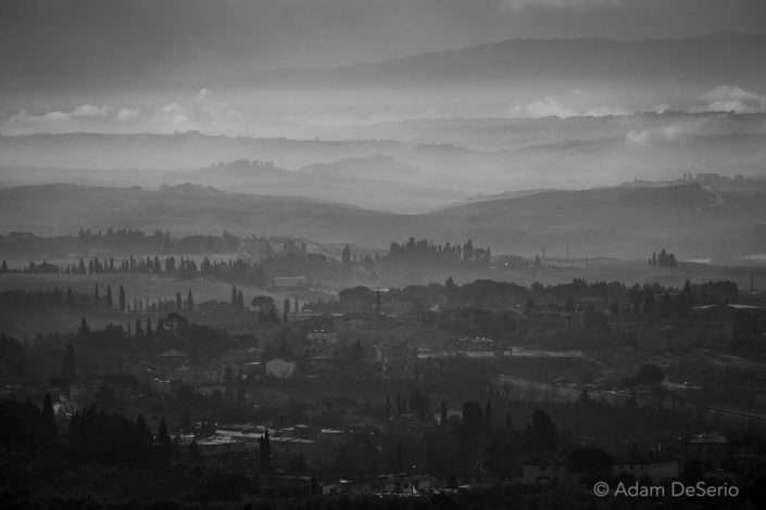 Siena Tuscany View Black and White, Italy